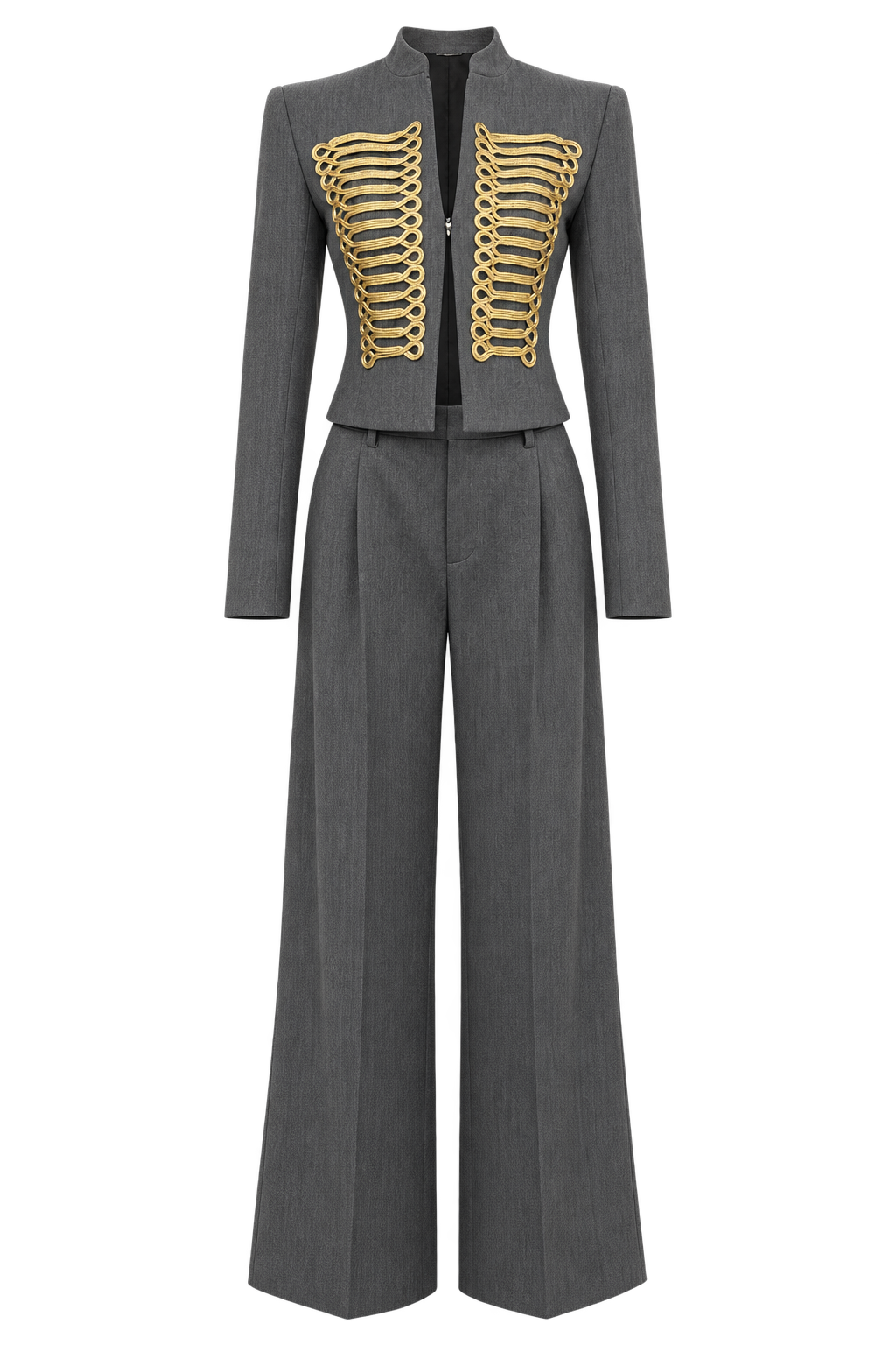 Military-Inspired Wide-Leg Trousers