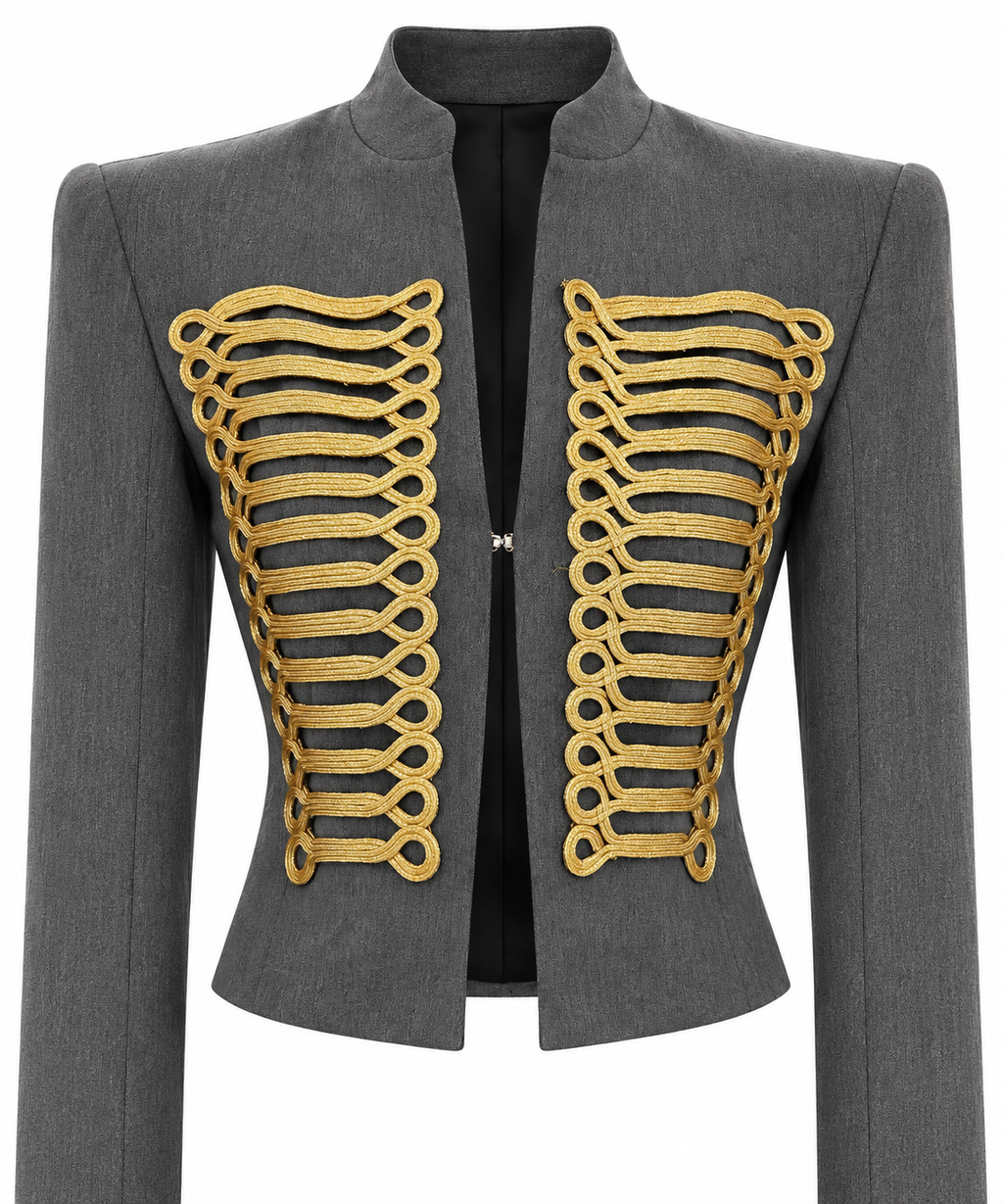 Gold-Braided Military Jacket