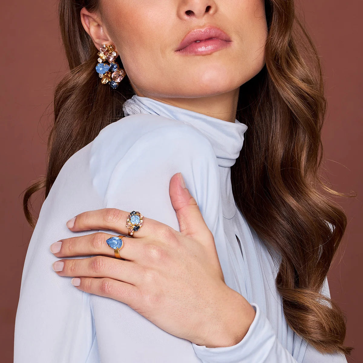 MINI DROP RING GOLD-DENIM IGNITE