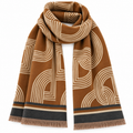Geometric Print Scarf Brown