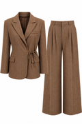 Brown Herringbone Tailored Suit