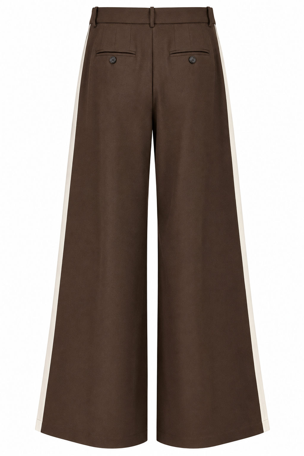 Two-Tone Tailored Suit – Chocolate Brown & Ivory