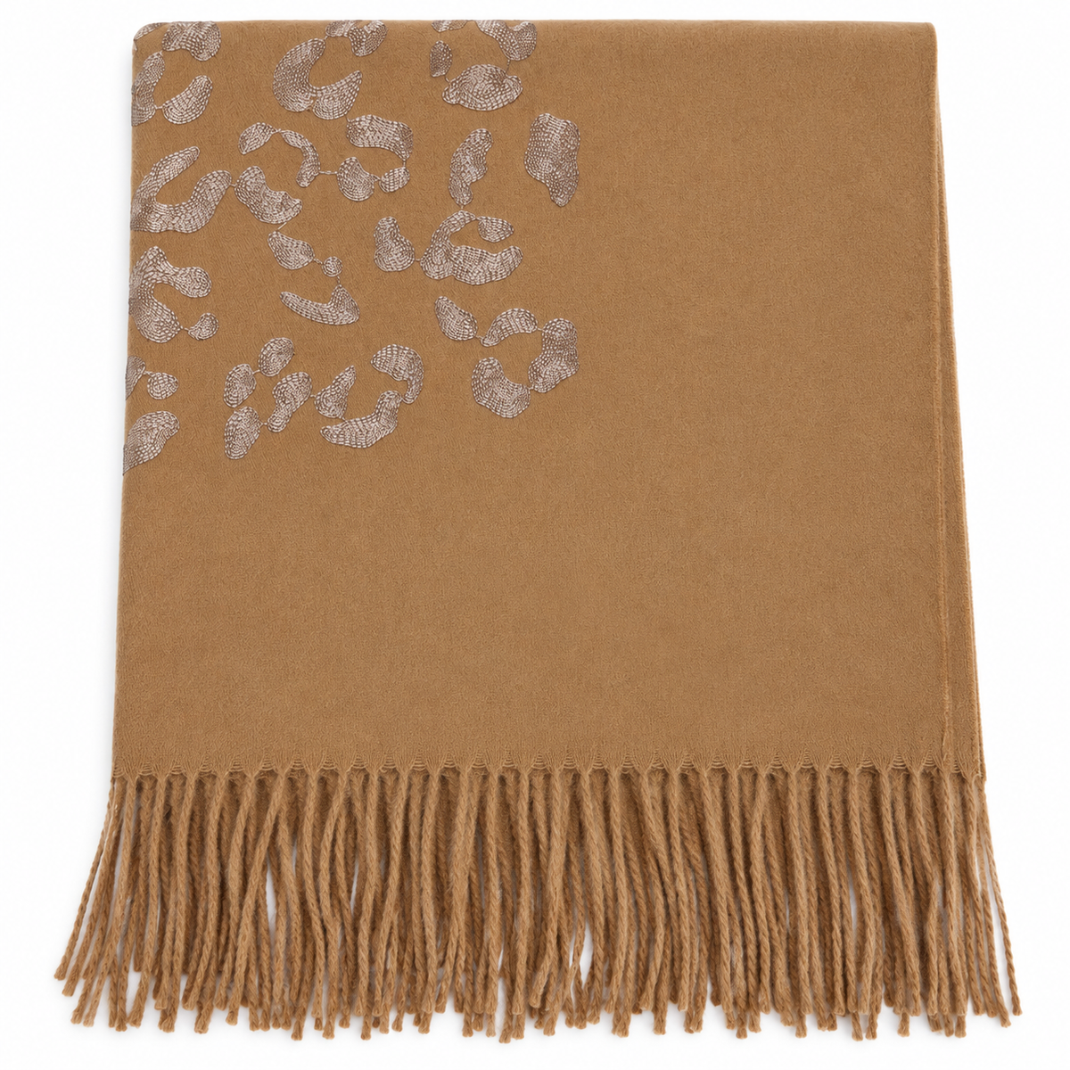 Shimmering Leopard Scarf Beige