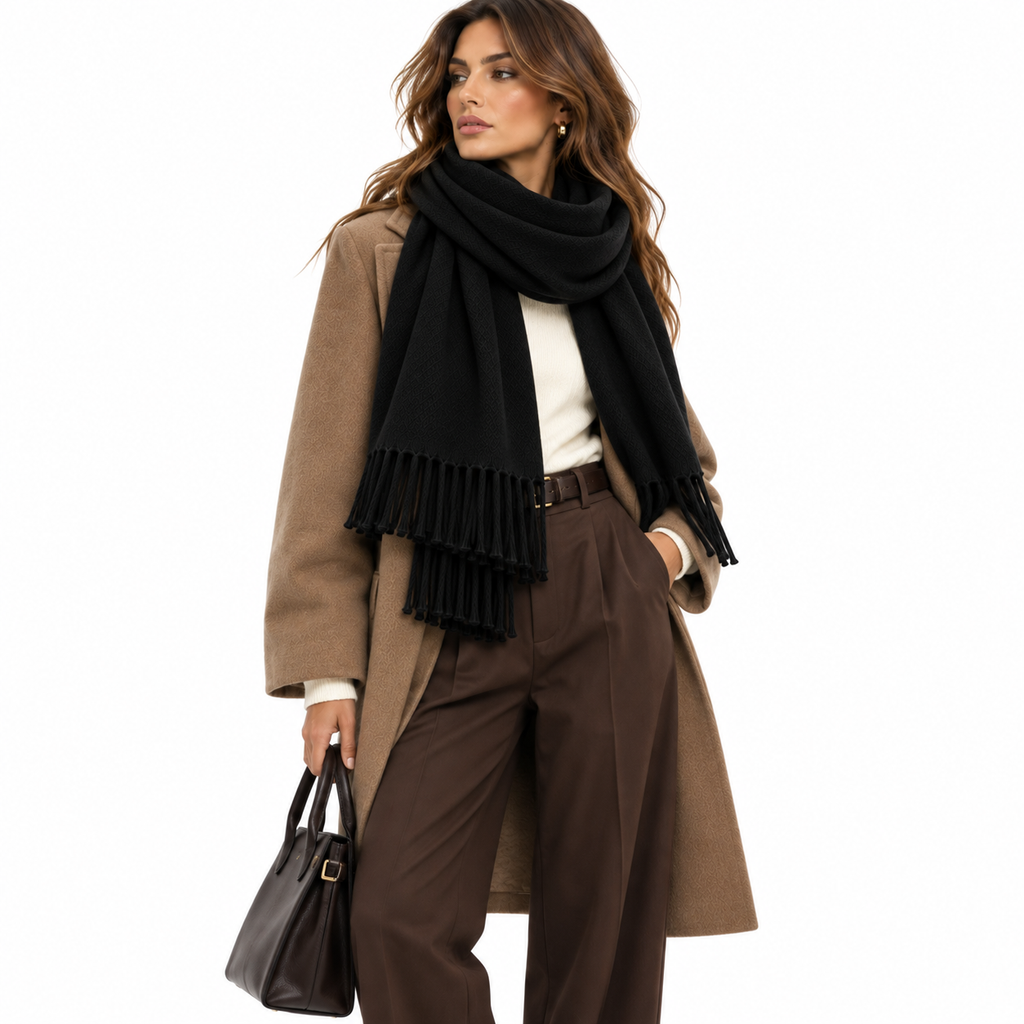 Soft Oversized Scarf Black