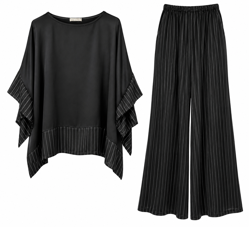 Black Pinstripe Ensemble