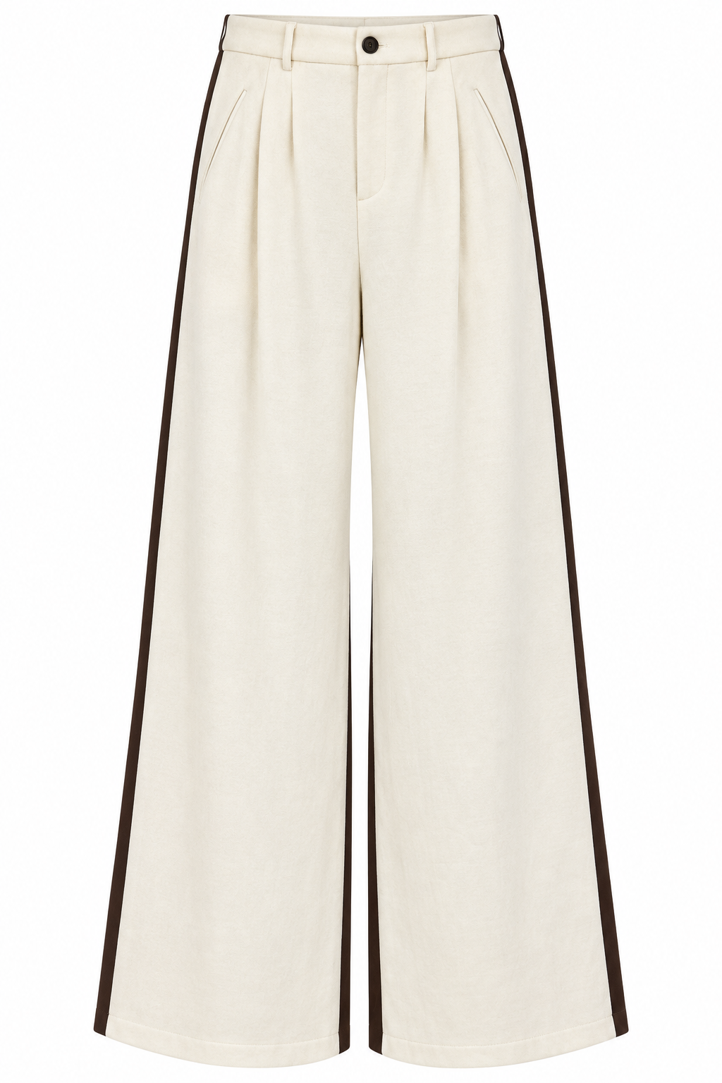 Two-Tone Tailored Suit – Chocolate Brown & Ivory