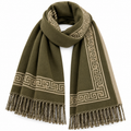 Greek Key Scarf Ollive Green