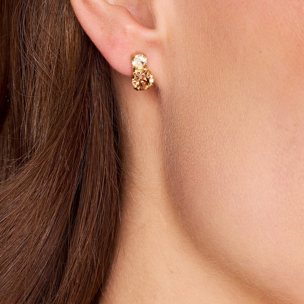 LEAH EARRINGS GOLD- RECREATED TOPAZ COMBO