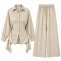 Sculpted Elegance – Beige Two-Piece Set