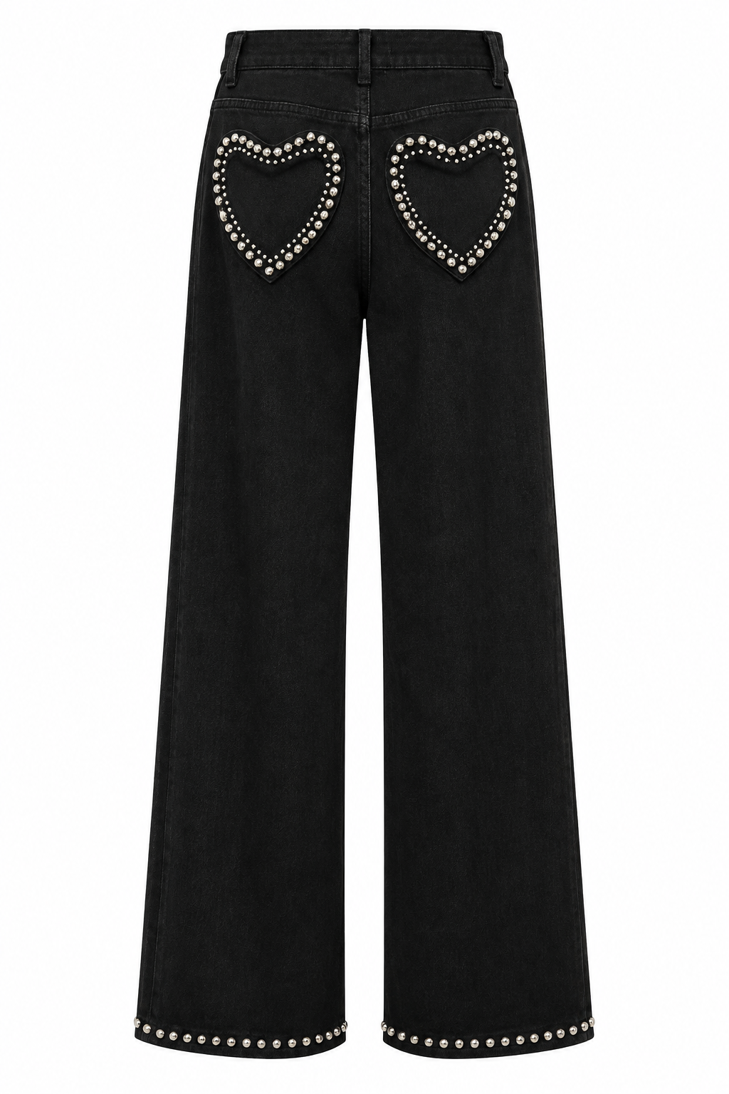 Black Denim Set with Silver Stud Details
