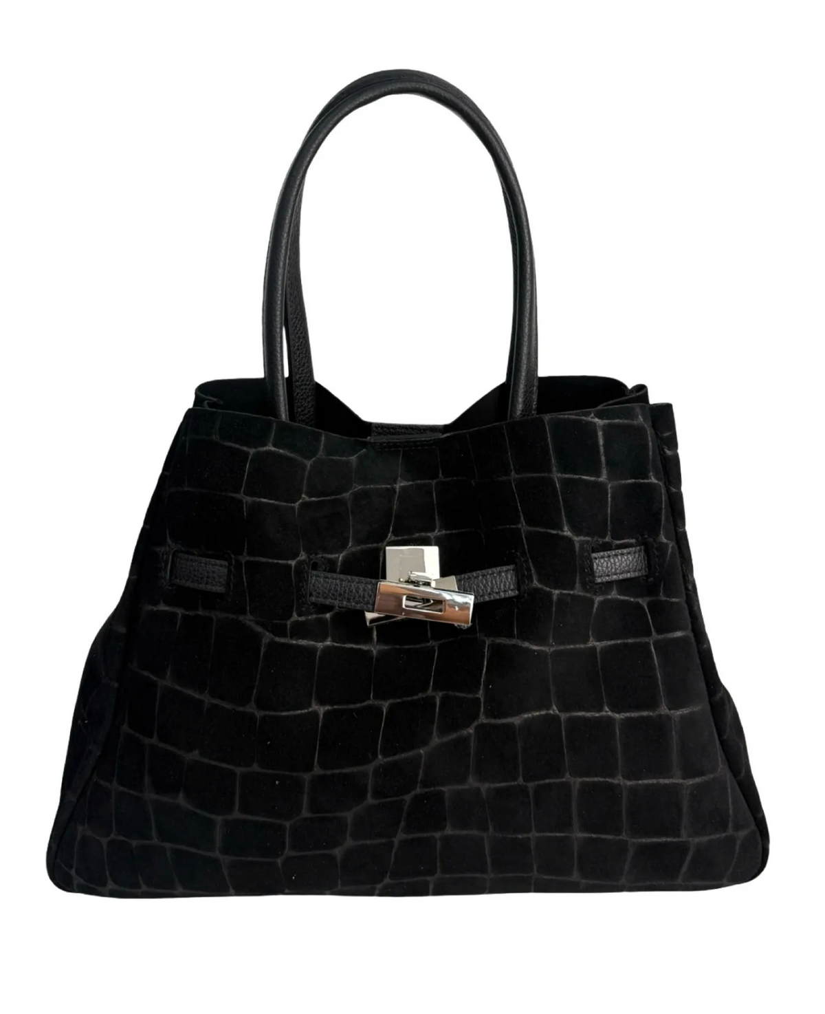 BLACK SUEDE HANDBAG
