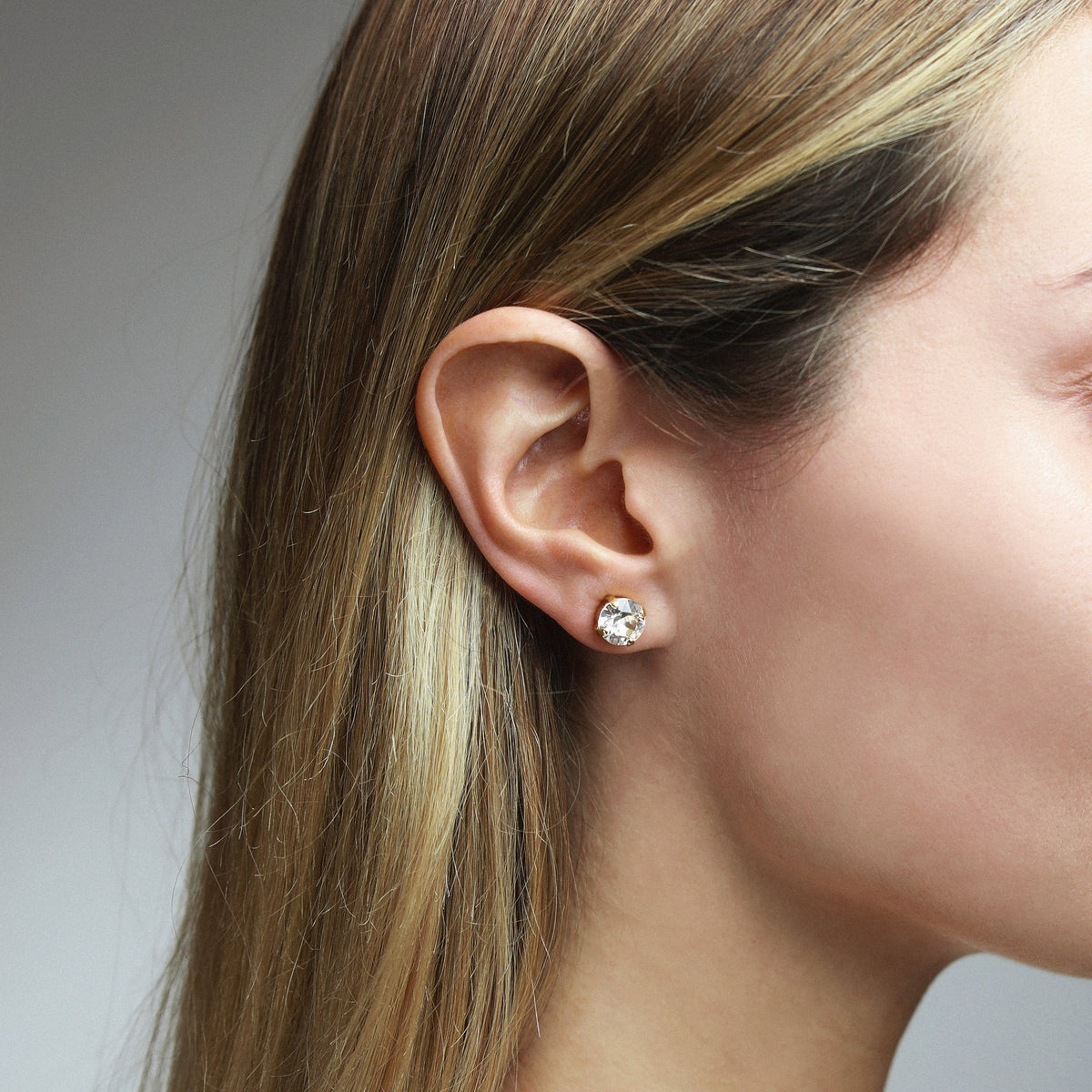 CLASSIC STUD EAR GOLD-CRYSTAL