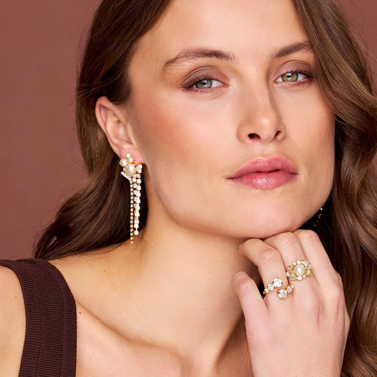MOLLY RING GOLD-PEARL / CRYSTAL