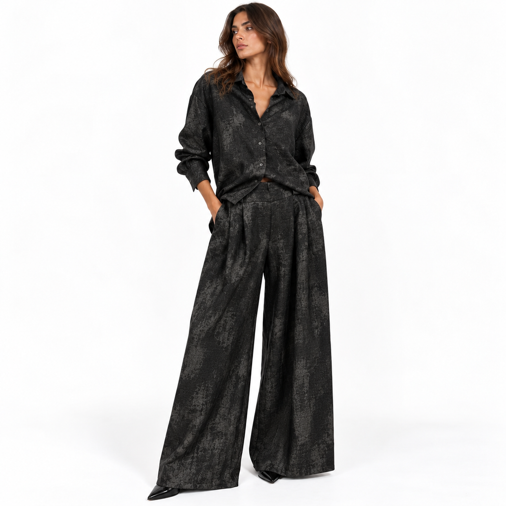 Black Textured Co-Ord Set