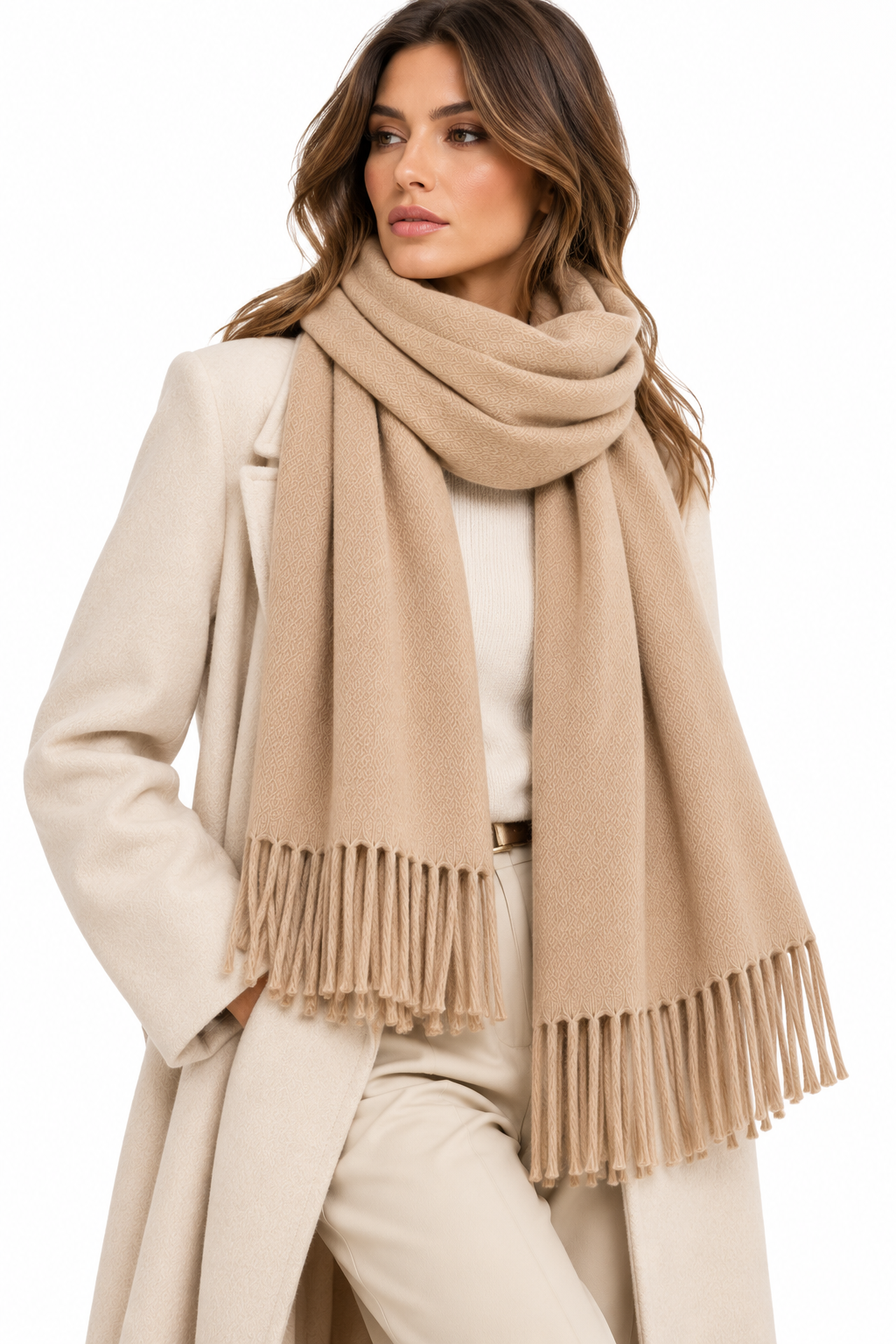 Soft Oversized Scarf Beige