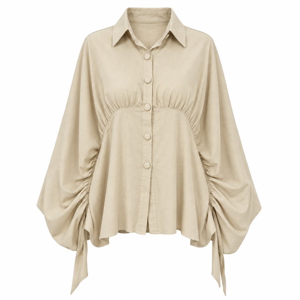 Sculpted Elegance – Beige Two-Piece Set