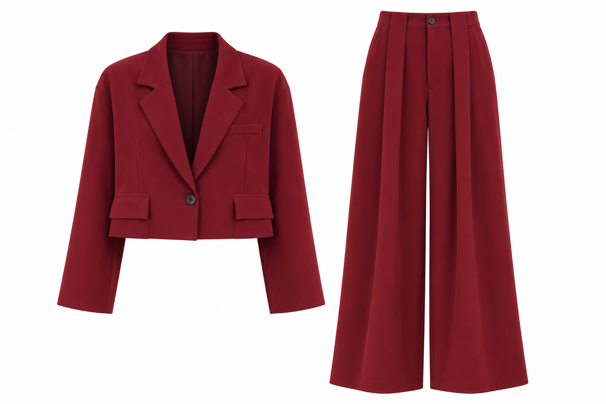 Burgundy Tailored Co-Ord Set