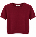 Burgundy Short-Sleeve Knit Top