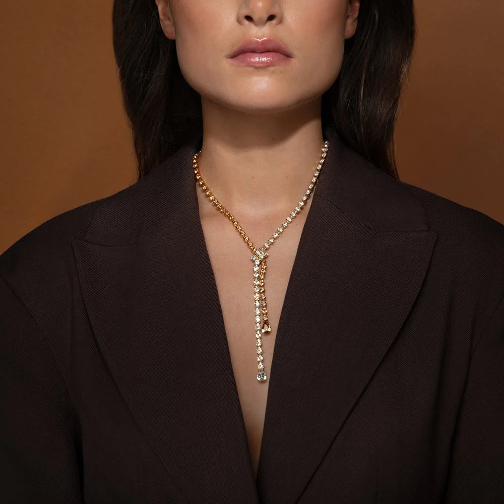 YVETTE NECKLACE  GOLD-TOPAZ COMBO
