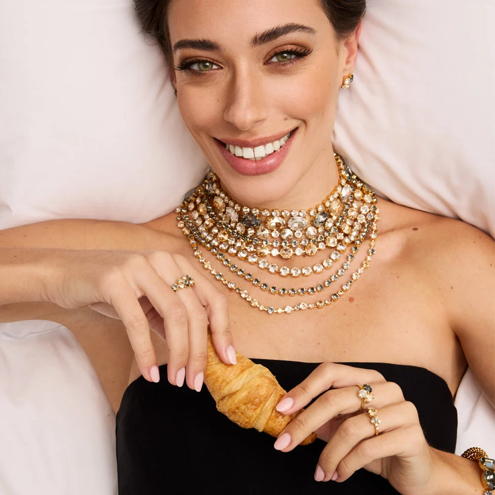 MINI KALLISTO NECKLACE GOLD-BLACK GOLDEN COMBO