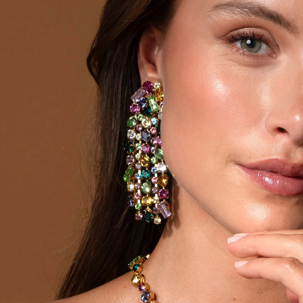 NOELLE STATEMENT EARRING GOLD-FESTIVE COMBO