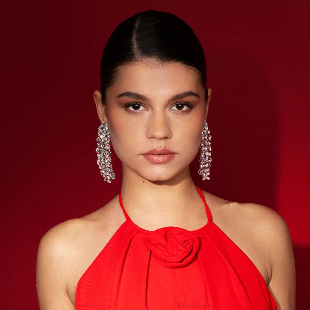 NOELLE STATEMENT EARRING GOLD-CRYSTAL