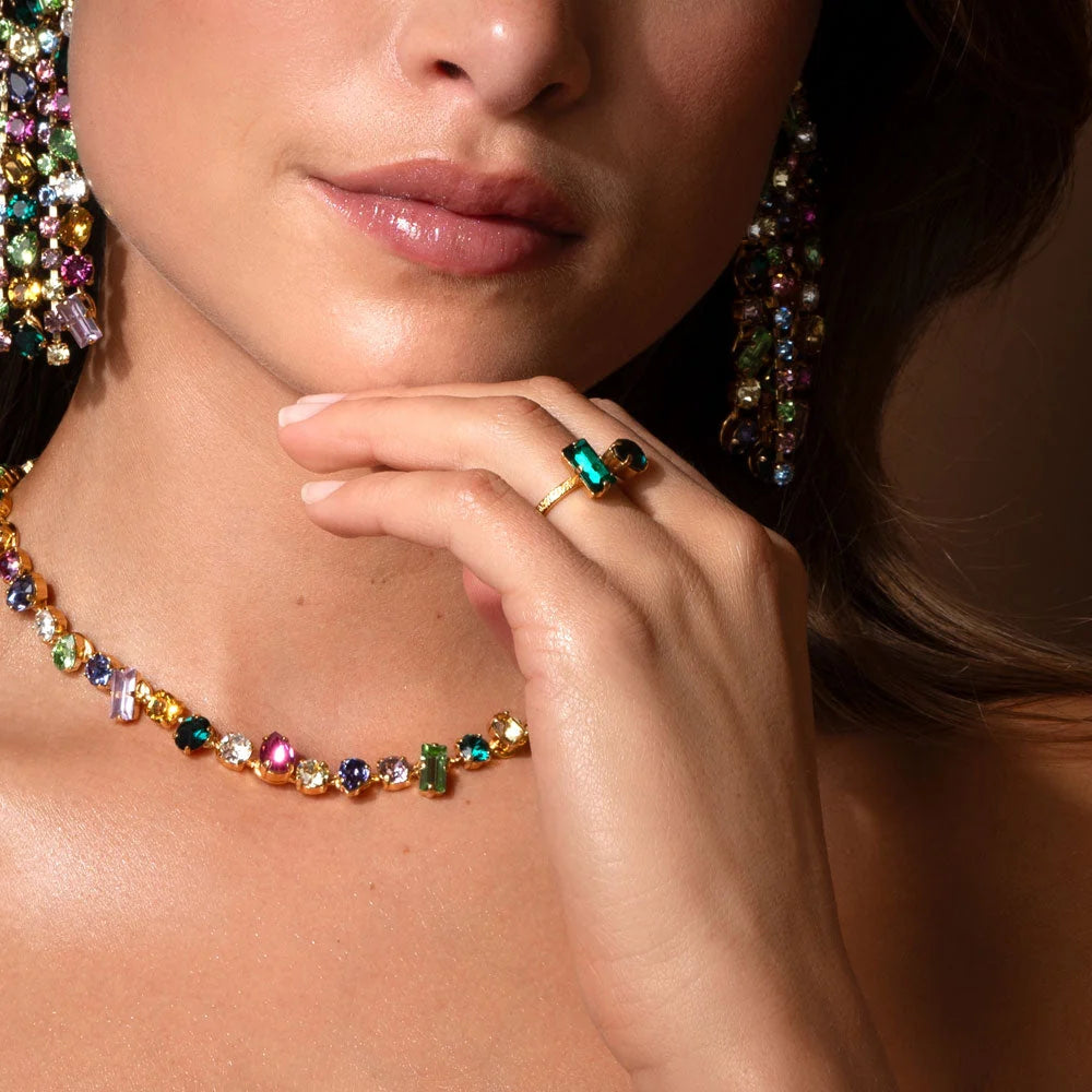 NOELLE STATEMENT NECKLACE GOLD-FESTIVE COMBO