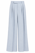 Ice Blue Wide-Leg Trousers