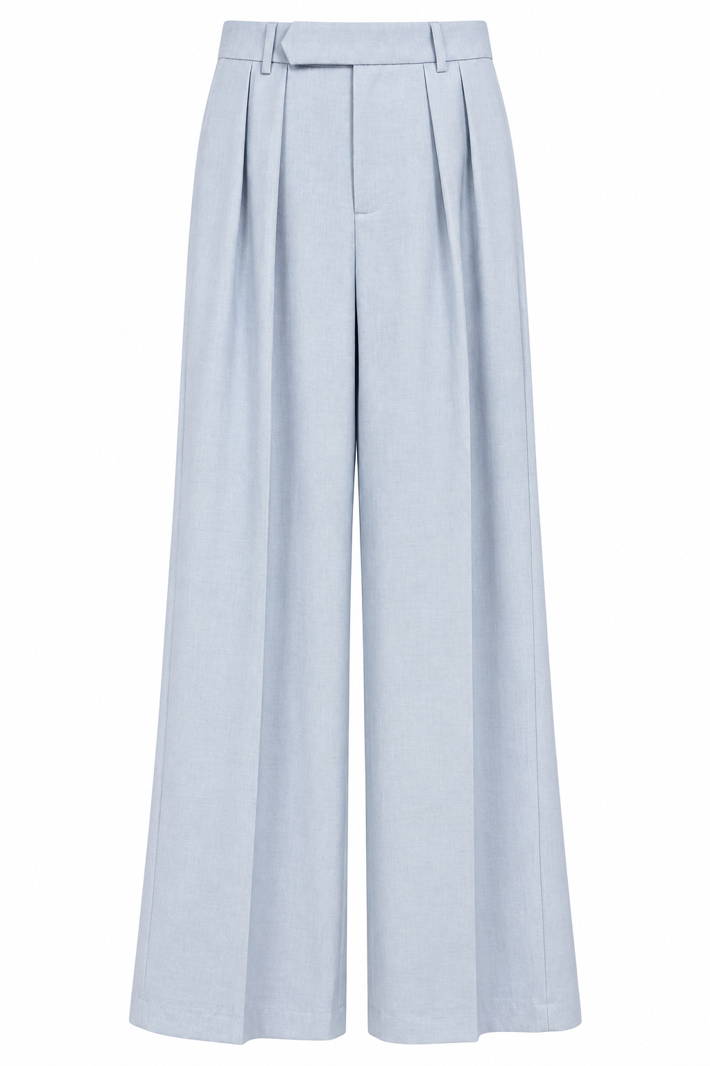 Ice Blue Wide-Leg Trousers