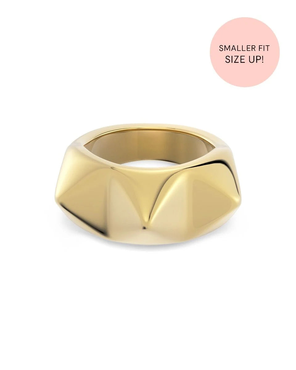 Peak Rivet Ring Gold