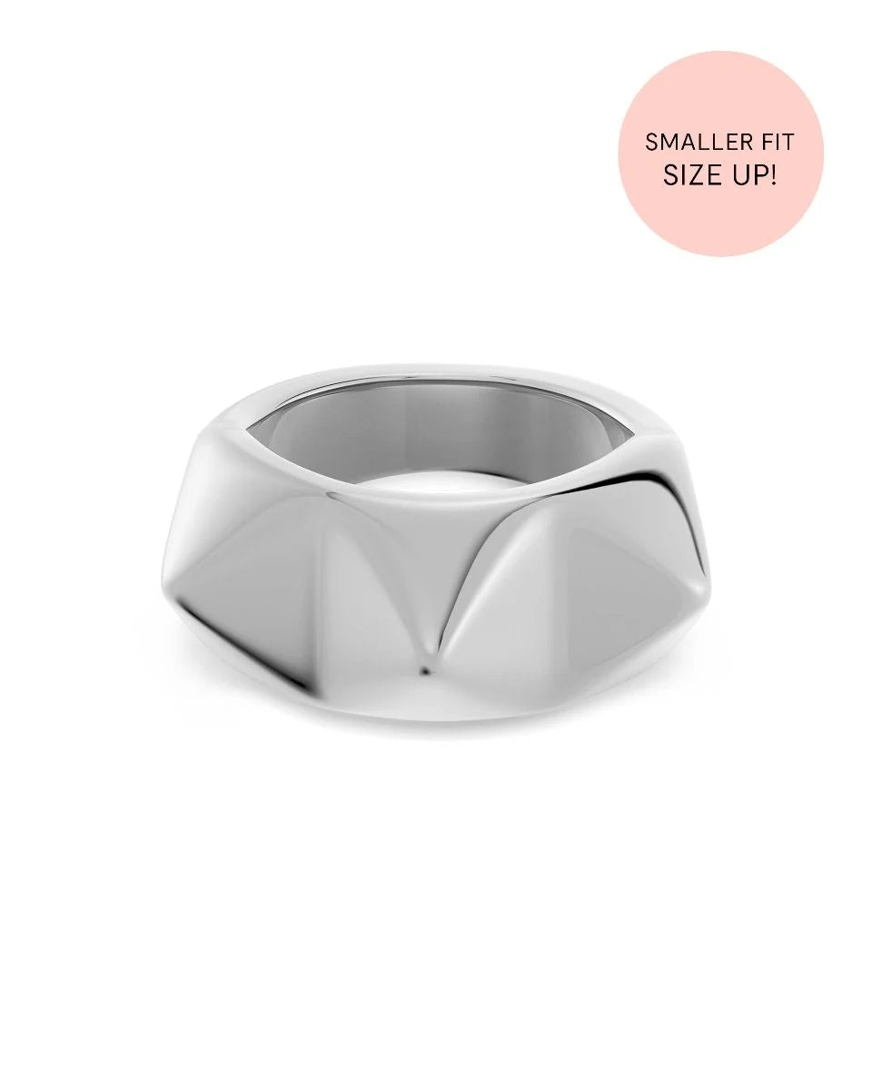 Peak Rivet Ring Silver