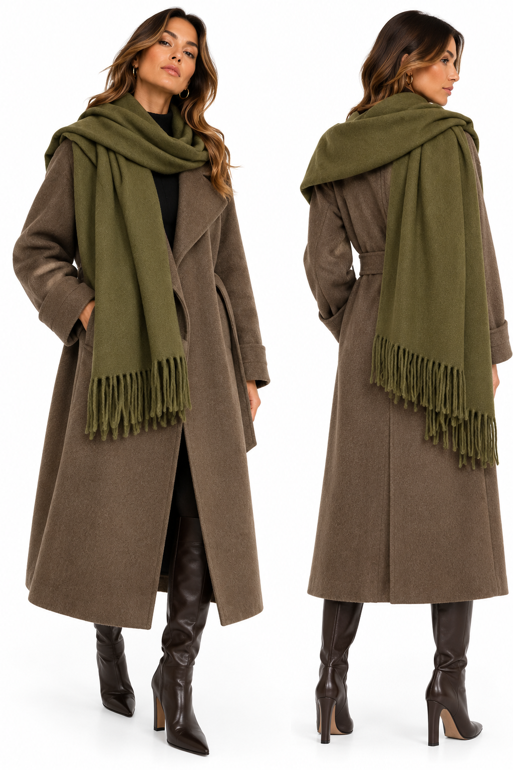 Soft Oversized Scarf Olive Green
