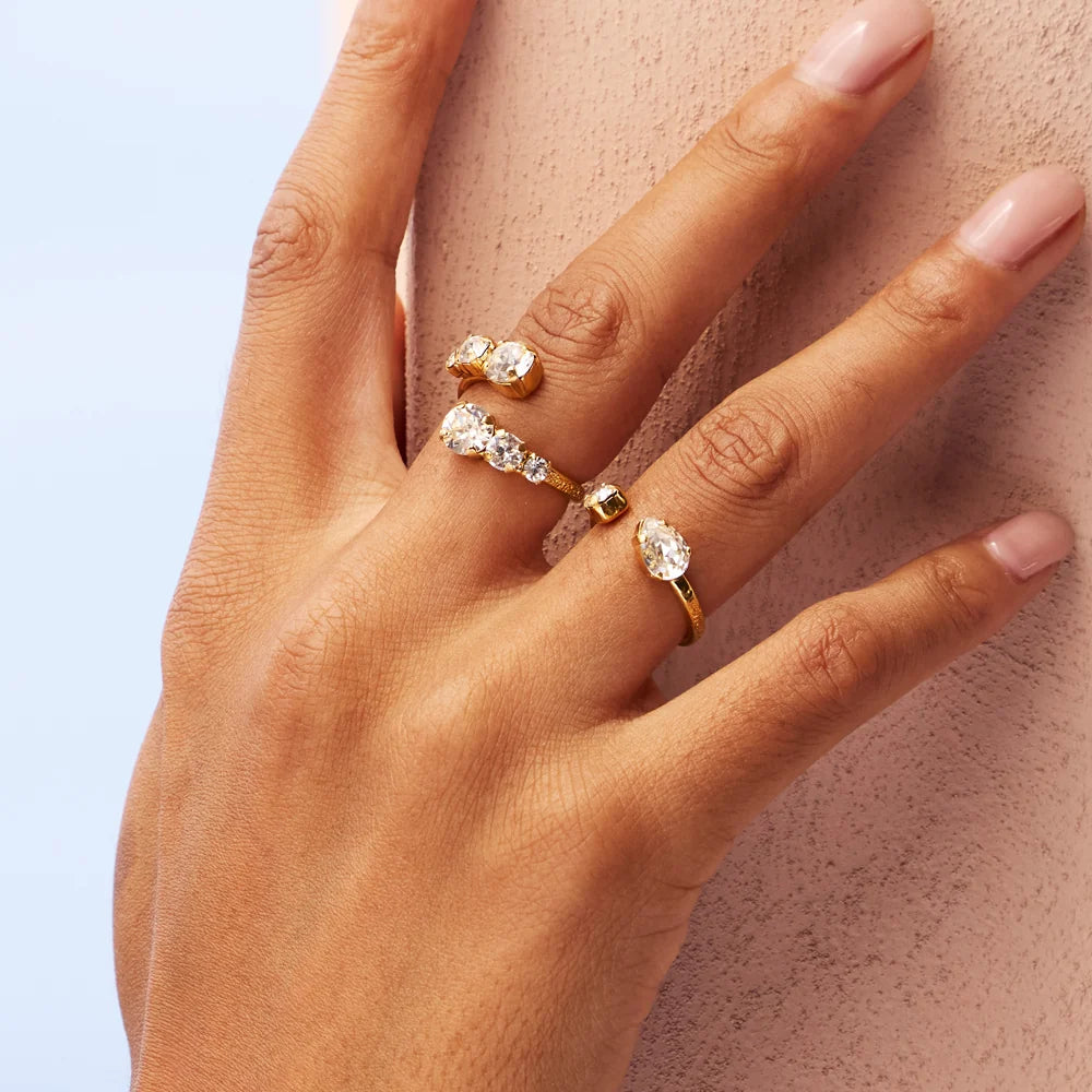 HALO RING GOLD-CRYSTAL