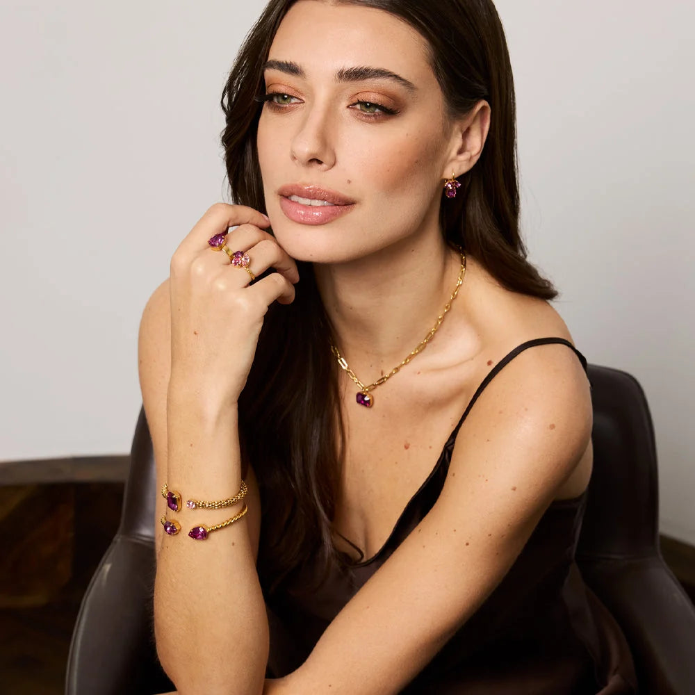 DARIA BRACELET GOLD-DARK ROSE