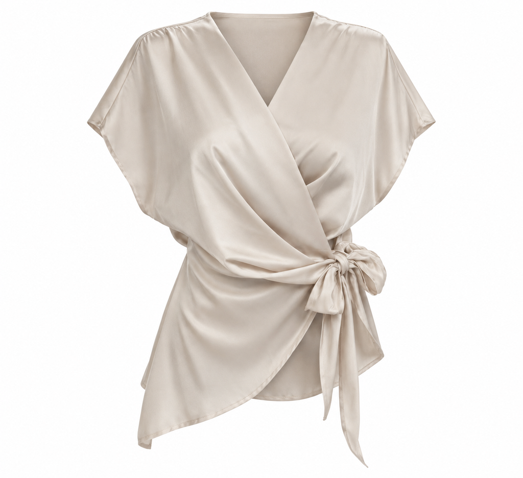 Satin Wrap Blouse