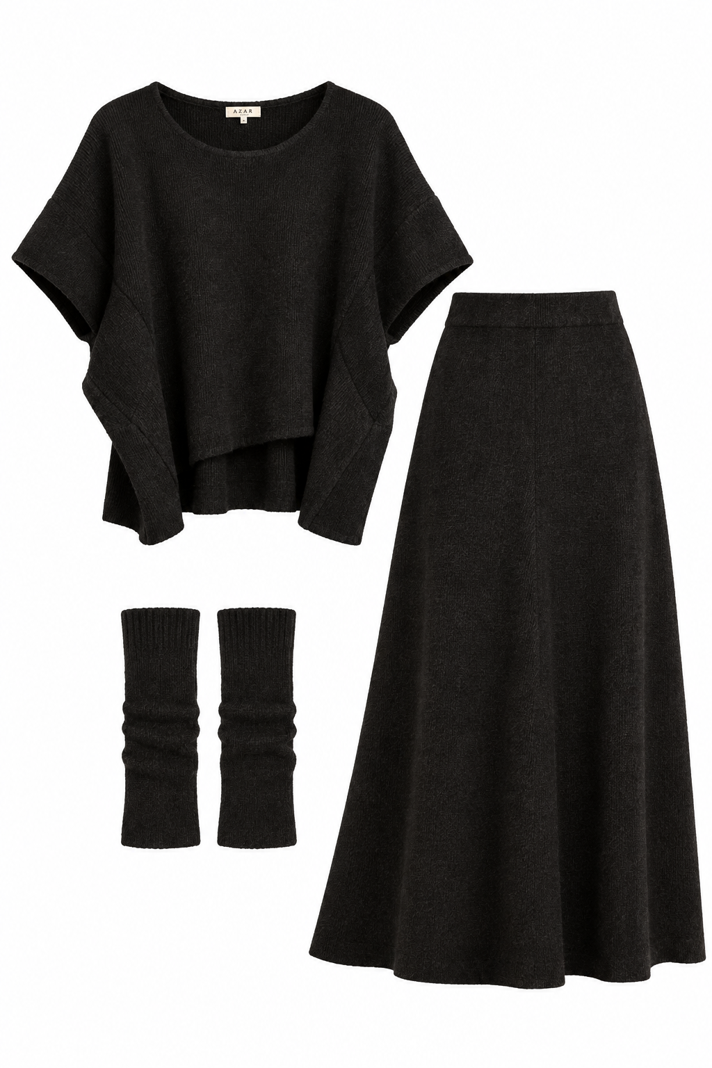 Black Knit Three-Piece Set