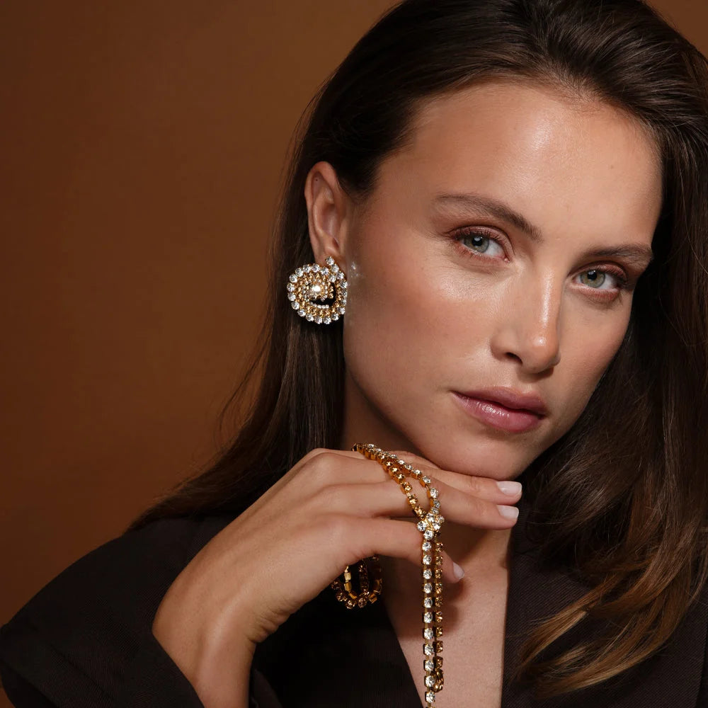 YVETTE NECKLACE  GOLD-TOPAZ COMBO