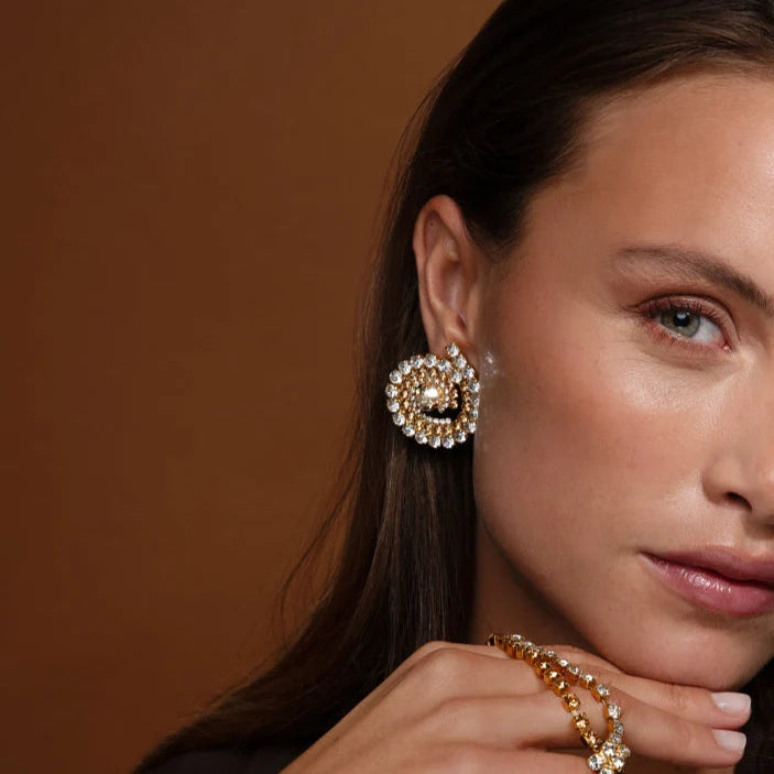 ZIA EARRINGS GOLD-TOPAZ COMBO