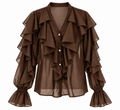Dark Brown Ruffled Blouse