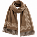 Greek Key Scarf Beige