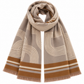Geometric Print Scarf Beige