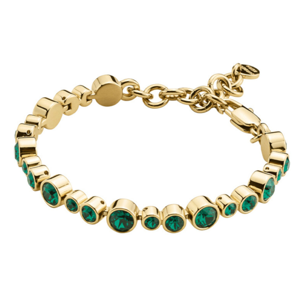 DyrbergKern Teresia Βραχιόλι Ριβιέρα με Πράσινα Swarovski Nickel Free Επιχρυσωμένα