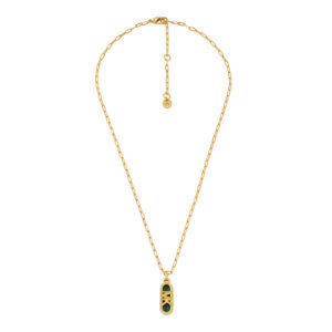 2Michael Kors MK Statement Link 14K Gold-Plated Malachite Acetate Γυναικείο Κολιέ