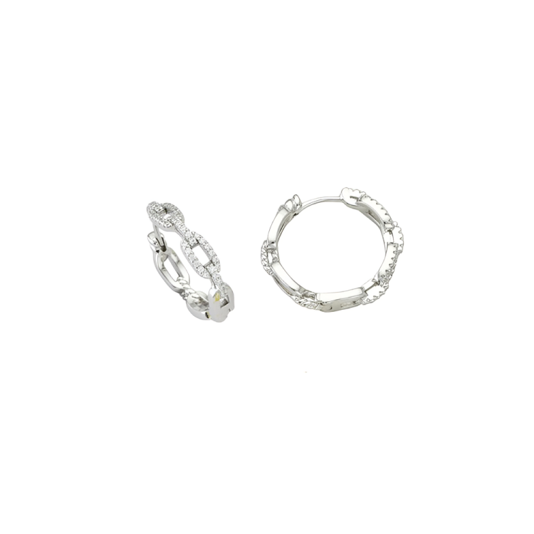 1SILVER CHAIN HOOPS