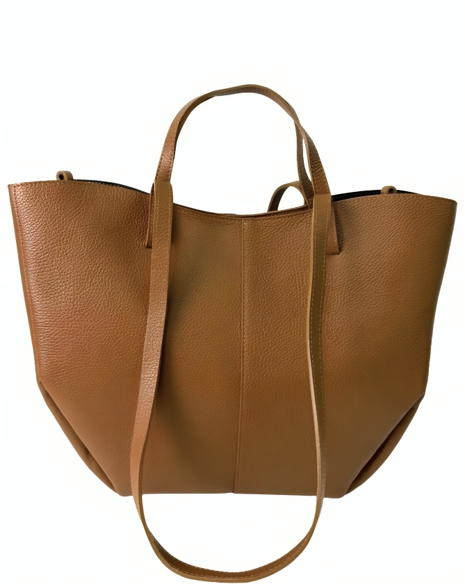 1LIN LIGHT BROWN LEATHER BAG