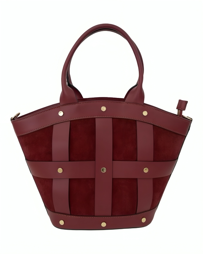 FLORA BURGUNDY RED LEATHER BAG