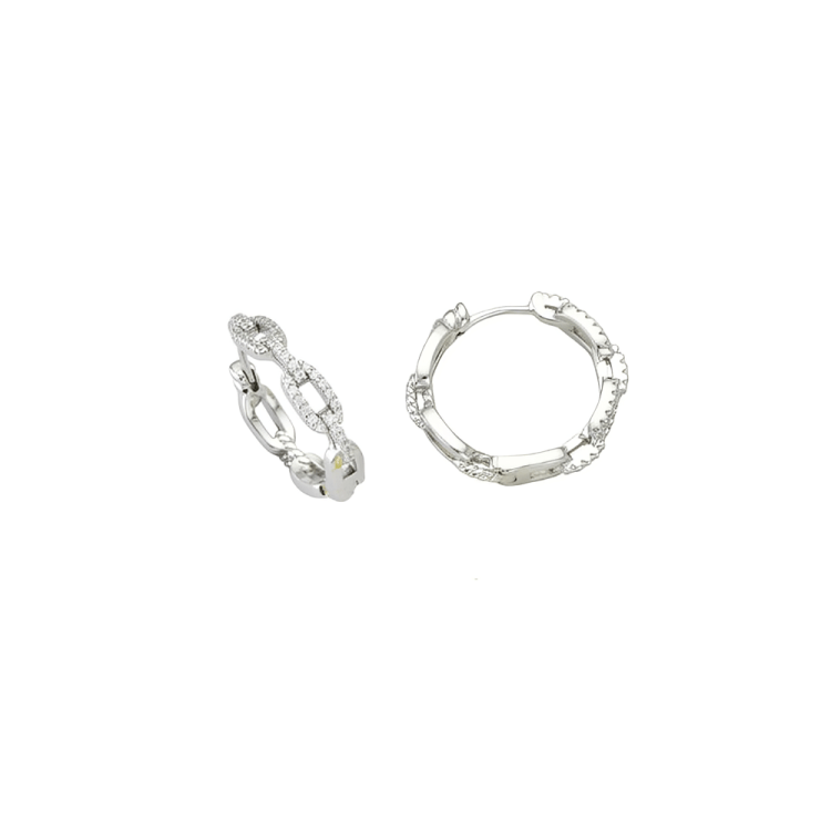 1SILVER CHAIN HOOPS